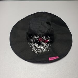 monster high girls black skull sun hat